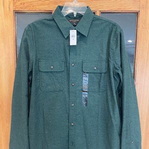 Men's Banana Republic Flannel Long-sleeve Button-down (Medium) Green